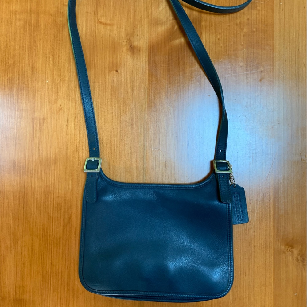 COACH small sling bag. Navy leather